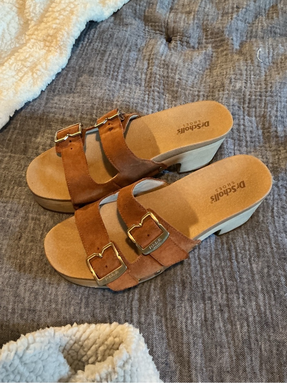 Dr Scholls Anthropologie Sz 7 Original Vibe Wood Platform Wood Sandal.